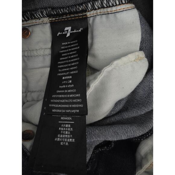 7 For All Mankind Kimmie Crop Jeans 26 Womens Mid Rise Raw Hem Medium Wash - Picture 6 of 7